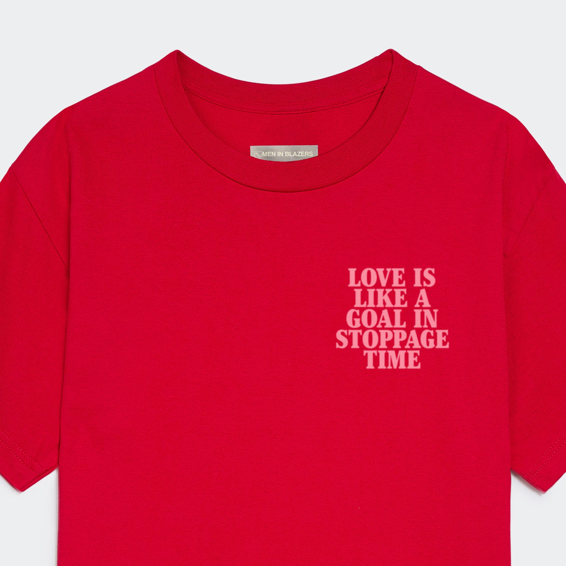 MIB Love Is Like A Goal In Stoppage Time Crest Tee