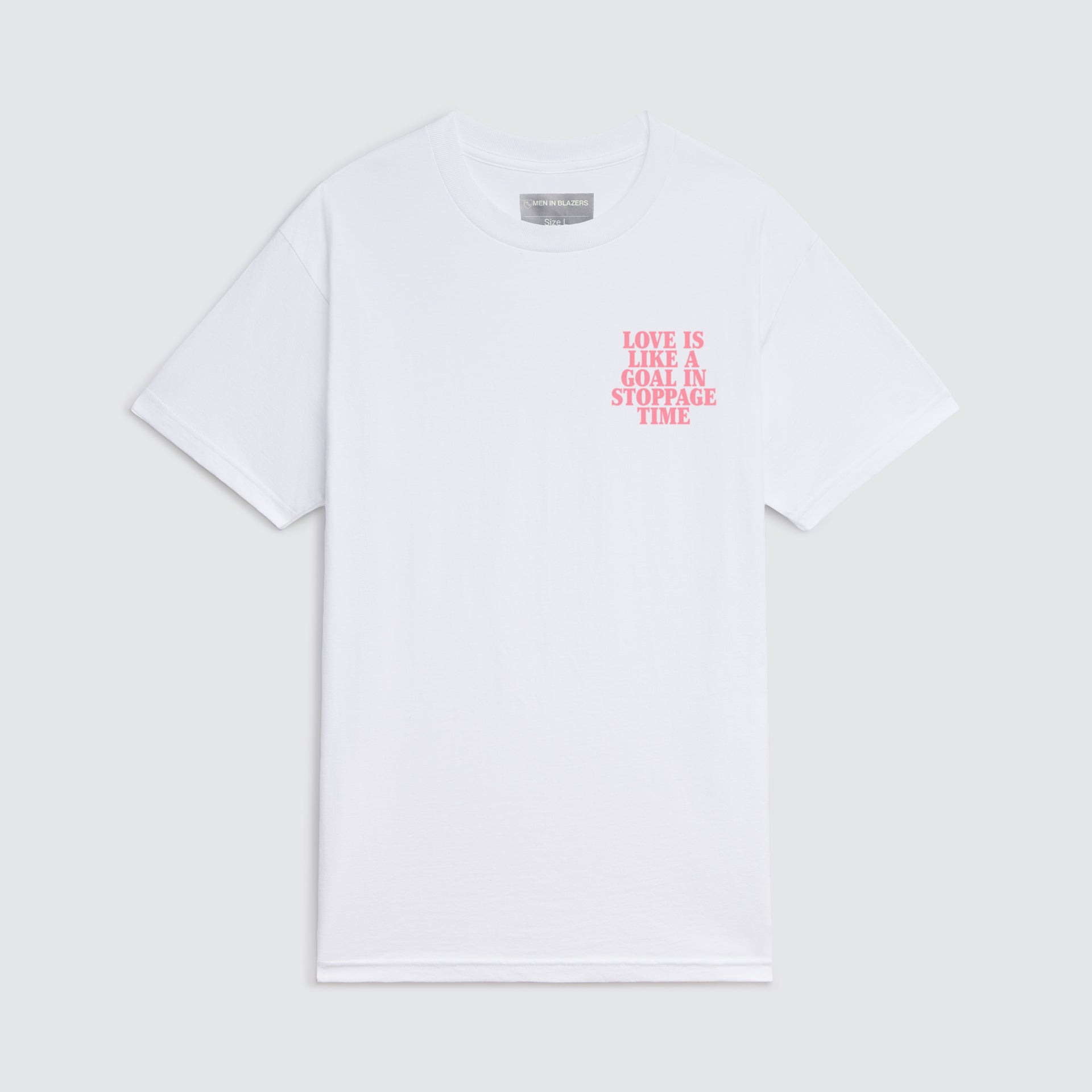 MIB Love Is Like A Goal In Stoppage Time Crest Tee